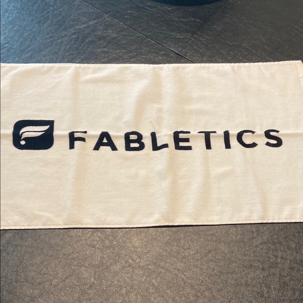 Fabletics Black Logo on White Towel